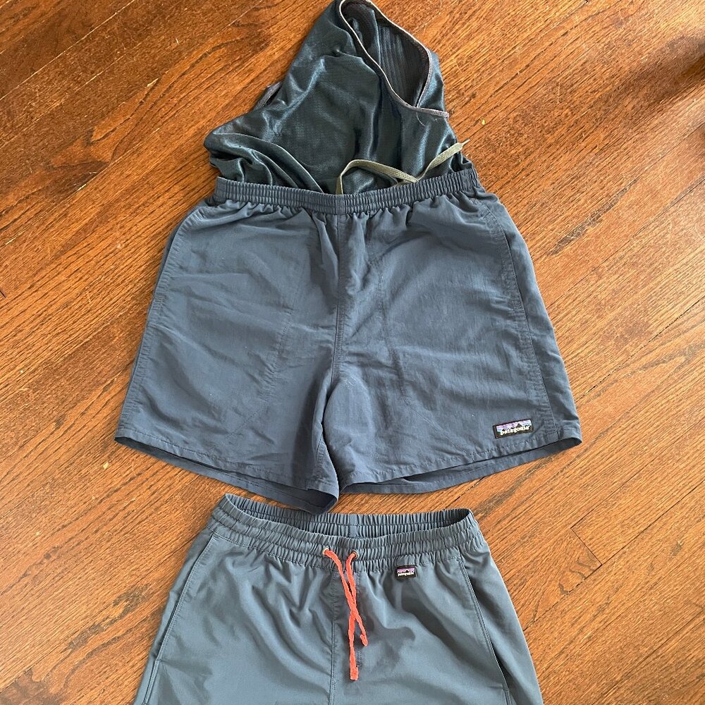 Two Pairs Navy Blue Adult Small Patagonia Shorts - One Pair is Lined